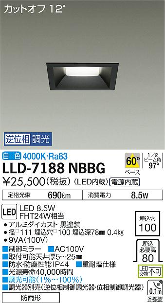 ダイコー（DAIKO）屋外灯 LLD-7188NBBG