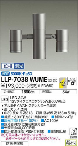 ダイコー（DAIKO）屋外灯 LLP-7038WUME