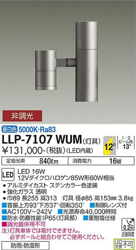 ダイコー（DAIKO）屋外灯 LLP-7107WUM