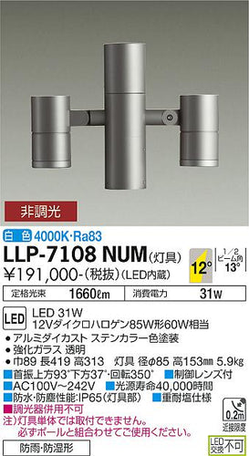 ダイコー（DAIKO）屋外灯 LLP-7108NUM