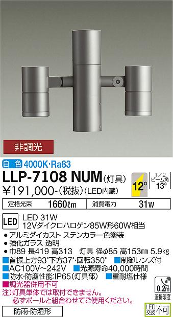 ダイコー（DAIKO）屋外灯 LLP-7108NUM