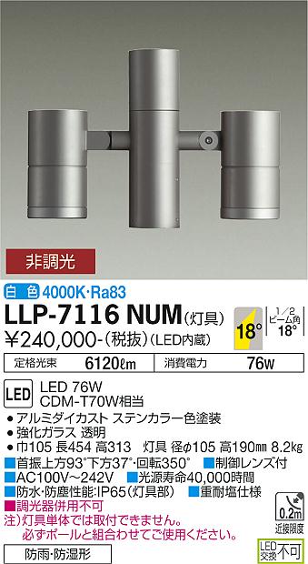 ダイコー（DAIKO）屋外灯 LLP-7116NUM