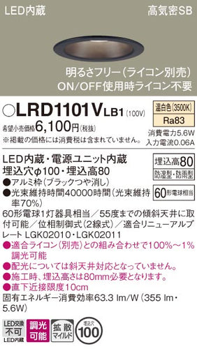 パナソニック（PANASONIC）ポーチライト LRD1101VLB1