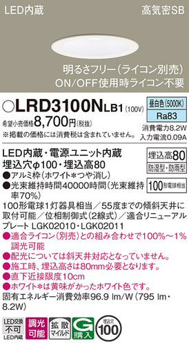 パナソニック（PANASONIC）ポーチライト LRD3100NLB1