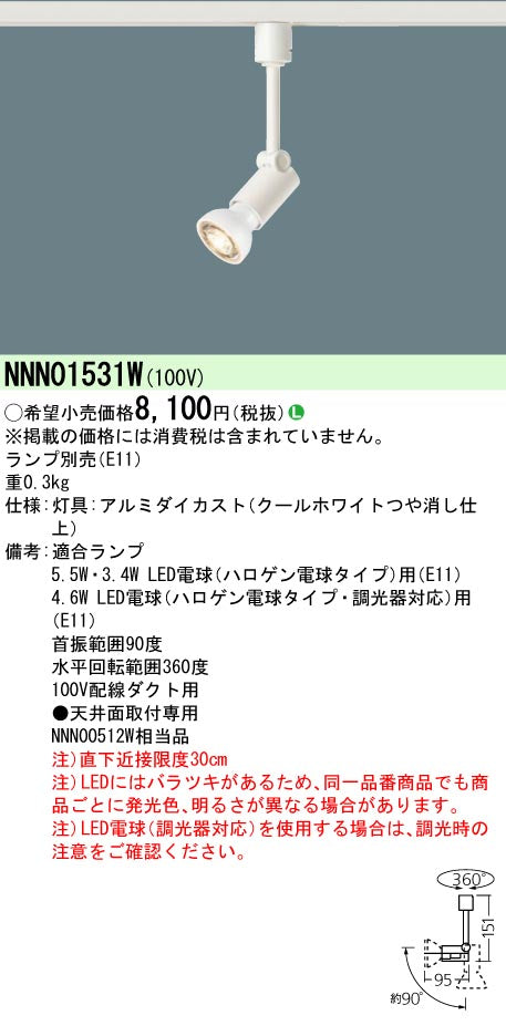 パナソニック（PANASONIC）スポットライト NNN01531W