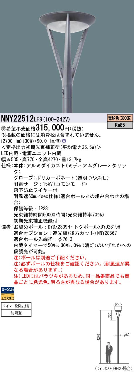 パナソニック（PANASONIC）屋外灯 NNY22512LF9