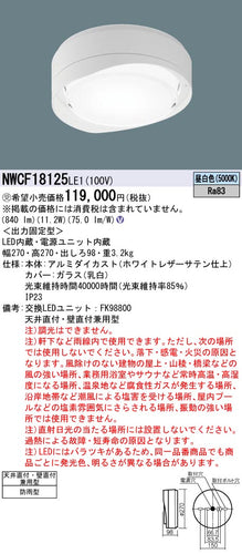 パナソニック（PANASONIC）ポーチライト NWCF18125LE1