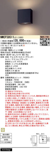 パナソニック（PANASONIC）ポーチライト NWCF59511LE1