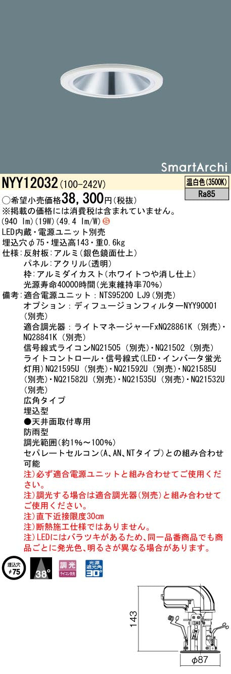パナソニック（PANASONIC）ポーチライト NYY12032