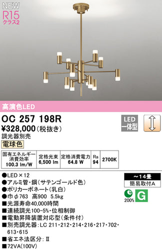 オーデリック（ODELIC）シャンデリア OC257198R