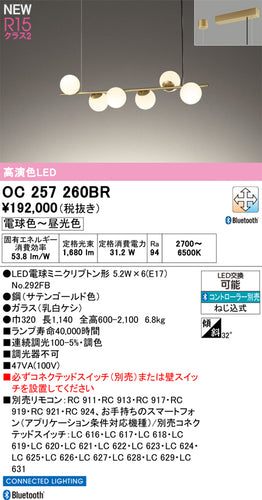 オーデリック（ODELIC）シャンデリア OC257260BR