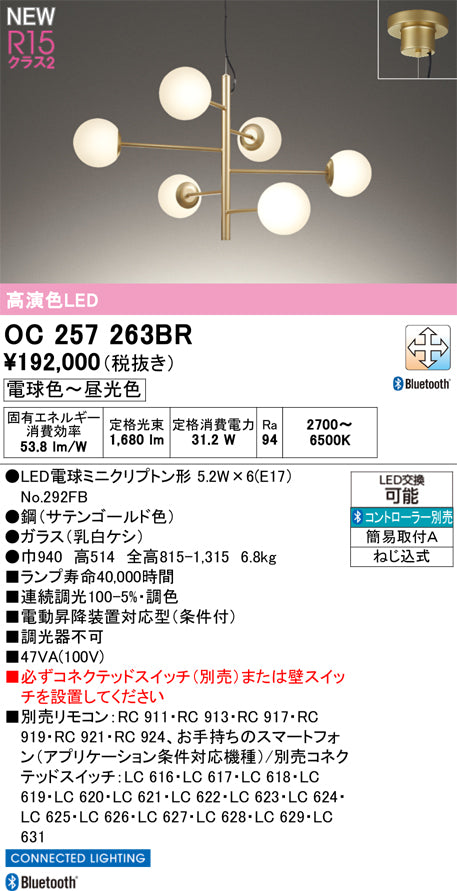 オーデリック（ODELIC）シャンデリア OC257263BR