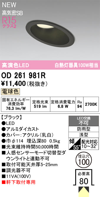 オーデリック（ODELIC）屋外灯 OD261981R
