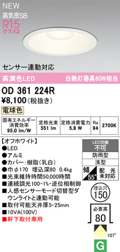 オーデリック（ODELIC）屋外灯 OD361224R