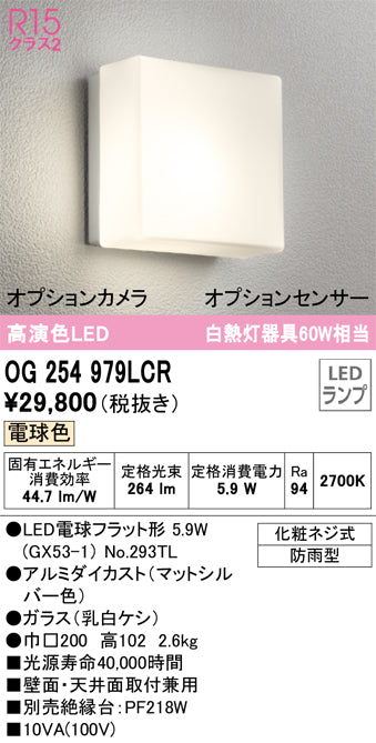 オーデリック（ODELIC）ポーチライト OG254979LCR