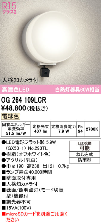 オーデリック（ODELIC）ポーチライト OG264109LCR