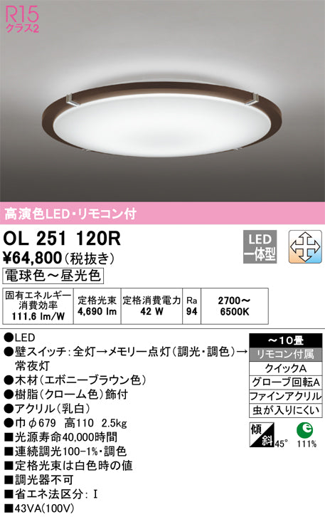 オーデリック（ODELIC）シーリングライト OL251120R