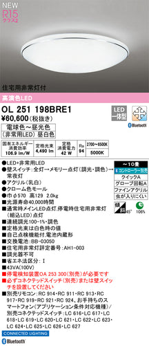 オーデリック（ODELIC）シーリングライト OL251198BRE1