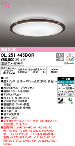 オーデリック（ODELIC）シーリングライト OL251445BCR