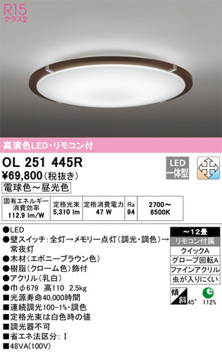 オーデリック（ODELIC）シーリングライト OL251445R