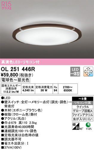 オーデリック（ODELIC）シーリングライト OL251446R