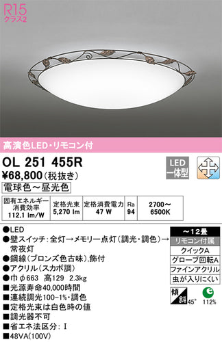 オーデリック（ODELIC）シーリングライト OL251455R