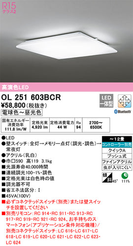 オーデリック（ODELIC）シーリングライト OL251603BCR