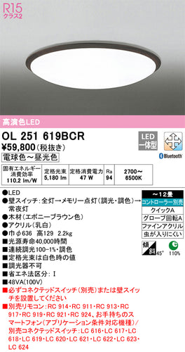 オーデリック（ODELIC）シーリングライト OL251619BCR