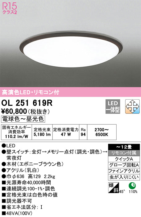 オーデリック（ODELIC）シーリングライト OL251619R