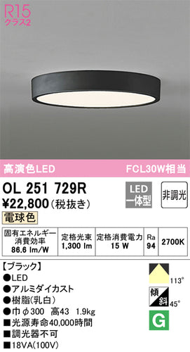 オーデリック（ODELIC）シーリングライト OL251729R