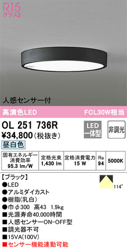 オーデリック（ODELIC）シーリングライト OL251736R