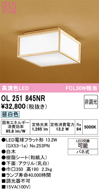 オーデリック（ODELIC）シーリングライト OL251845NR