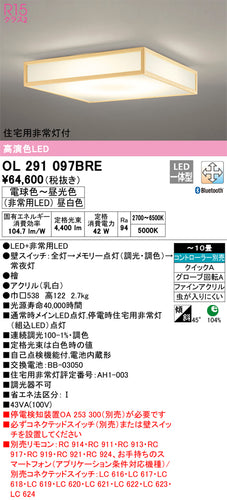 オーデリック（ODELIC）シーリングライト OL291097BRE
