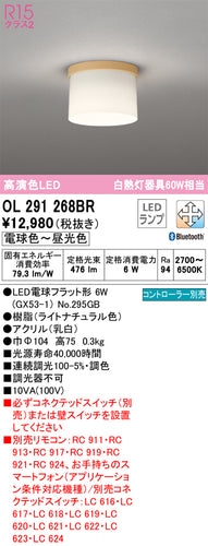 オーデリック（ODELIC）シーリングライト OL291268BR