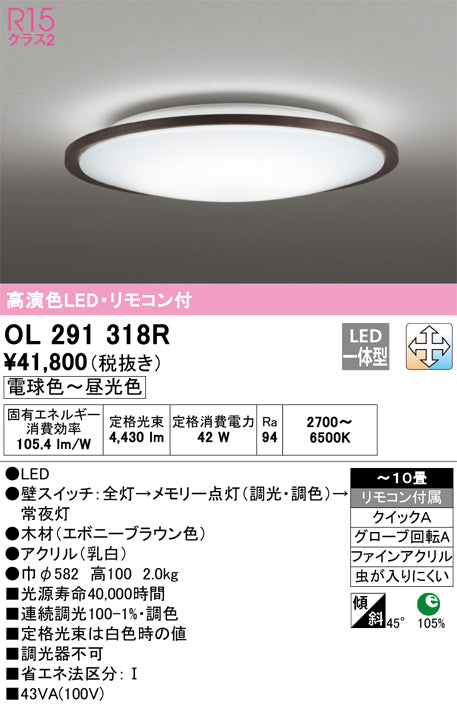 オーデリック（ODELIC）シーリングライト OL291318R