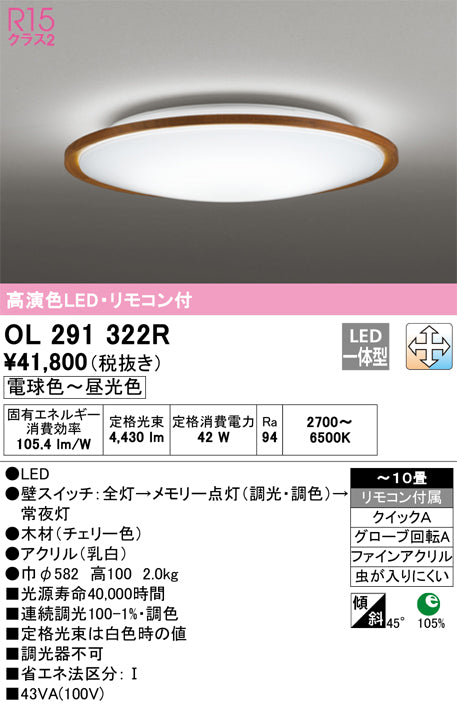 オーデリック（ODELIC）シーリングライト OL291322R