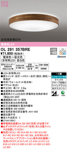 オーデリック（ODELIC）シーリングライト OL291357BRE