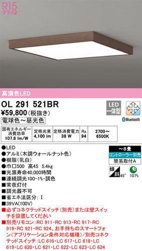 オーデリック（ODELIC）シーリングライト OL291521BR