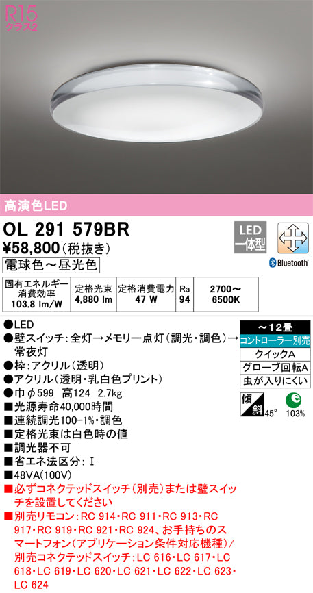 オーデリック（ODELIC）シーリングライト OL291579BR