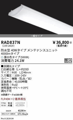 遠藤照明（ENDO）ランプ類 RAD837N