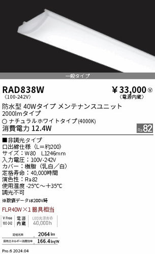 遠藤照明（ENDO）ランプ類 RAD838W