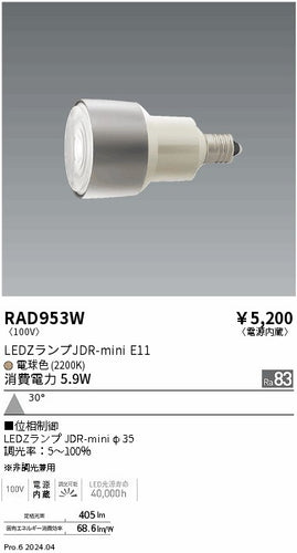 遠藤照明（ENDO）ランプ類 RAD953W