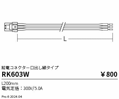 遠藤照明（ENDO）オプション RK603W