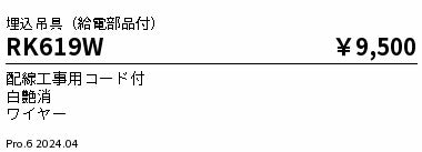 遠藤照明（ENDO）オプション RK619W