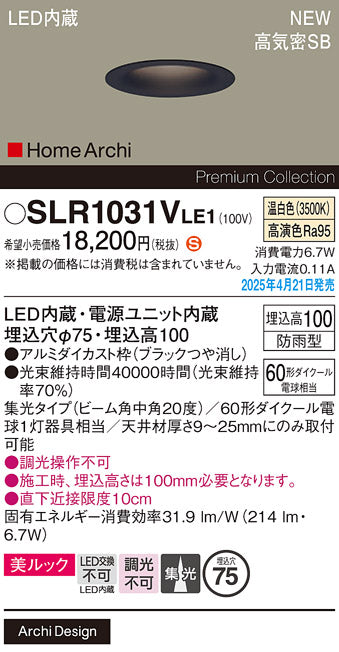 パナソニック（PANASONIC）屋外灯 SLR1031VLE1