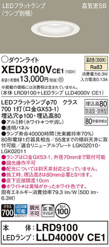 パナソニック（PANASONIC）ポーチライト XED3100VCE1