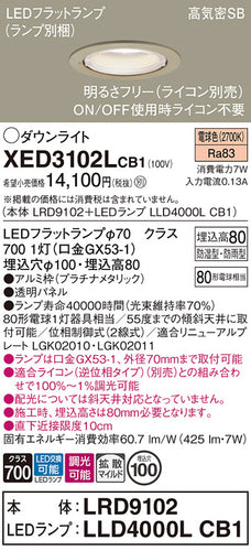 パナソニック（PANASONIC）ポーチライト XED3102LCB1