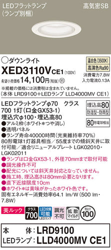 パナソニック（PANASONIC）ポーチライト XED3110VCE1
