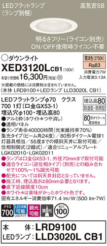 パナソニック（PANASONIC）ポーチライト XED3120LCB1