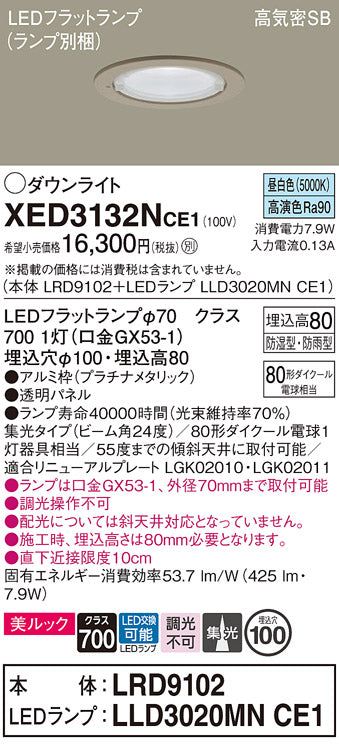 パナソニック（PANASONIC）ポーチライト XED3132NCE1